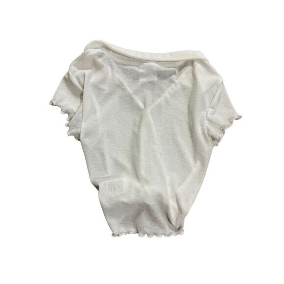 BDG Urban Outfitters Womens White sheer Tie Button Up Shirt small - Picture 5 of 9